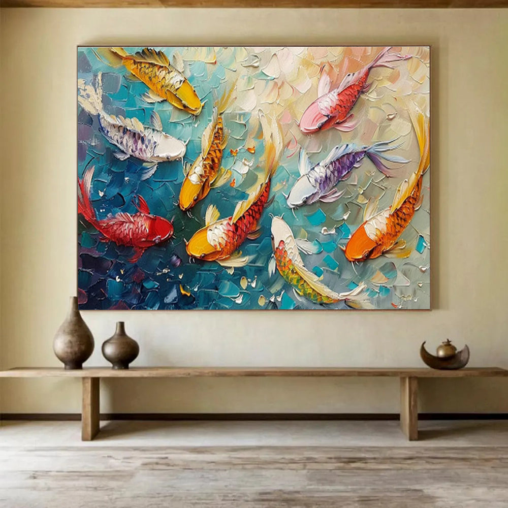 Customized Large-Scale Abstract Hand Painting for Underwater Archaeological Site Live Streaming Studio DLZ3089