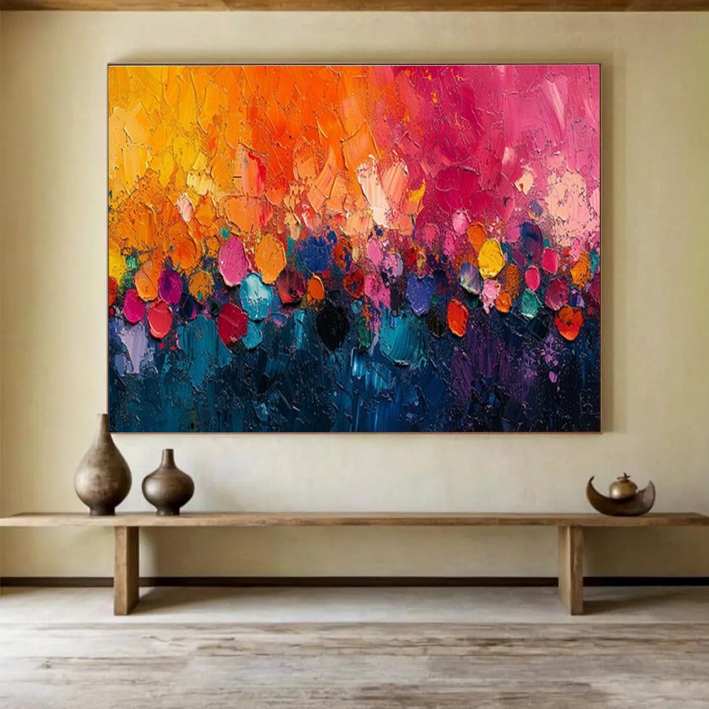 Large-Size Custom Abstract Hand Painting for Urban Vertical Aquaponics Fish Health Monitoring Facility DLZ3094
