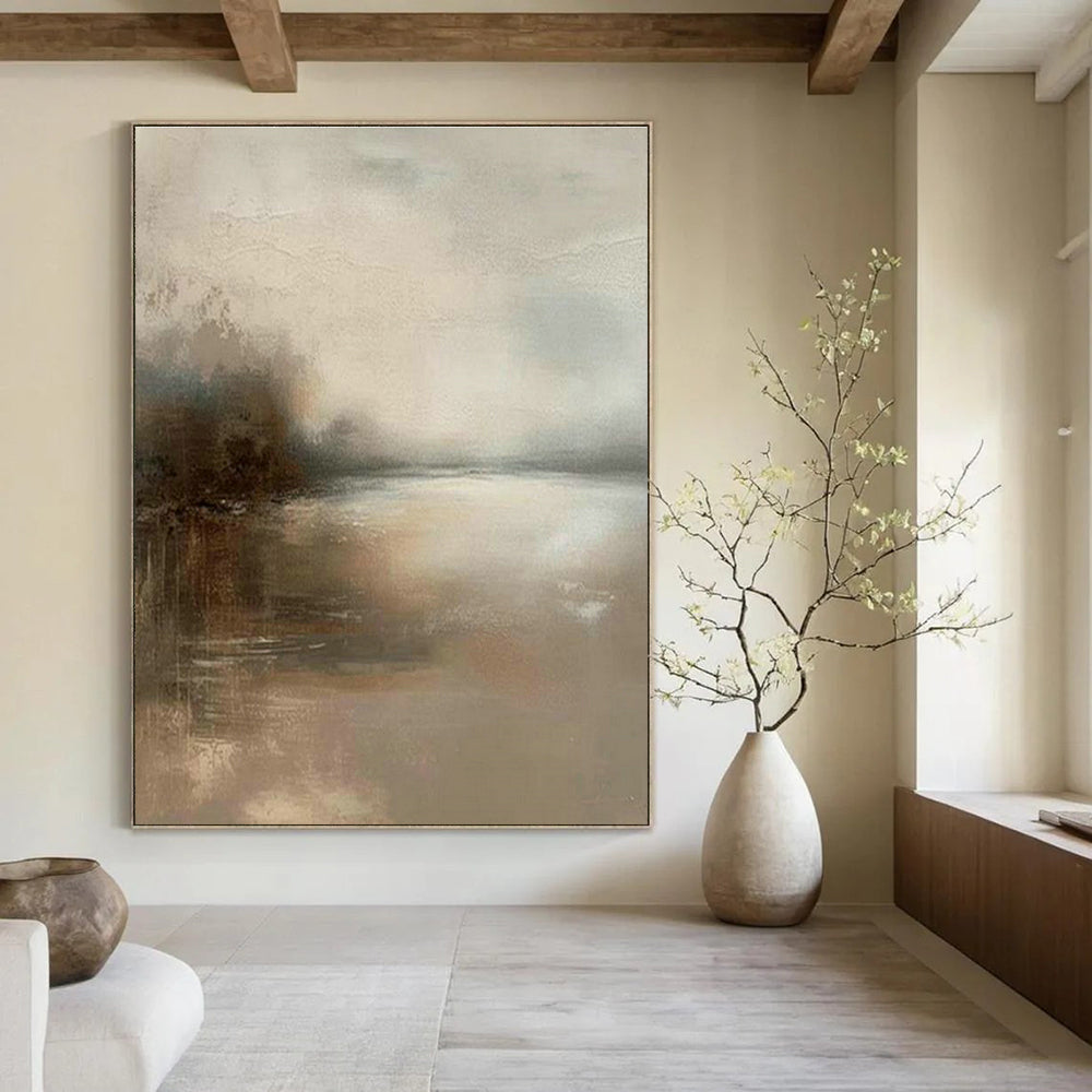 Immense Custom Hand-Painted Abstract Painting - Artistic Sophistication for Art Criticism Seminars  DLZ0231