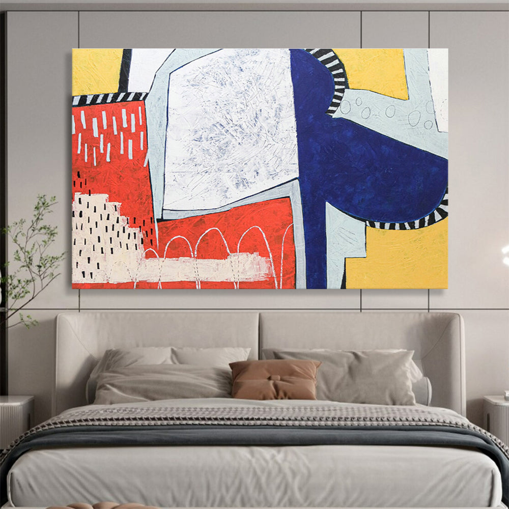 Large Custom Abstract Hand-Painted Art for Tropical Rainforest Treehouse Classroom DLZ2928