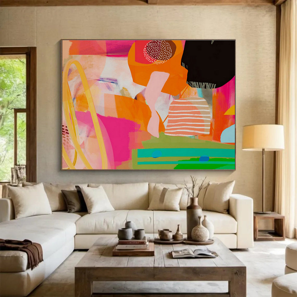 Bespoke Underwater Theme Restaurant Oversized Abstract Hand-Painted Art DLZ2589