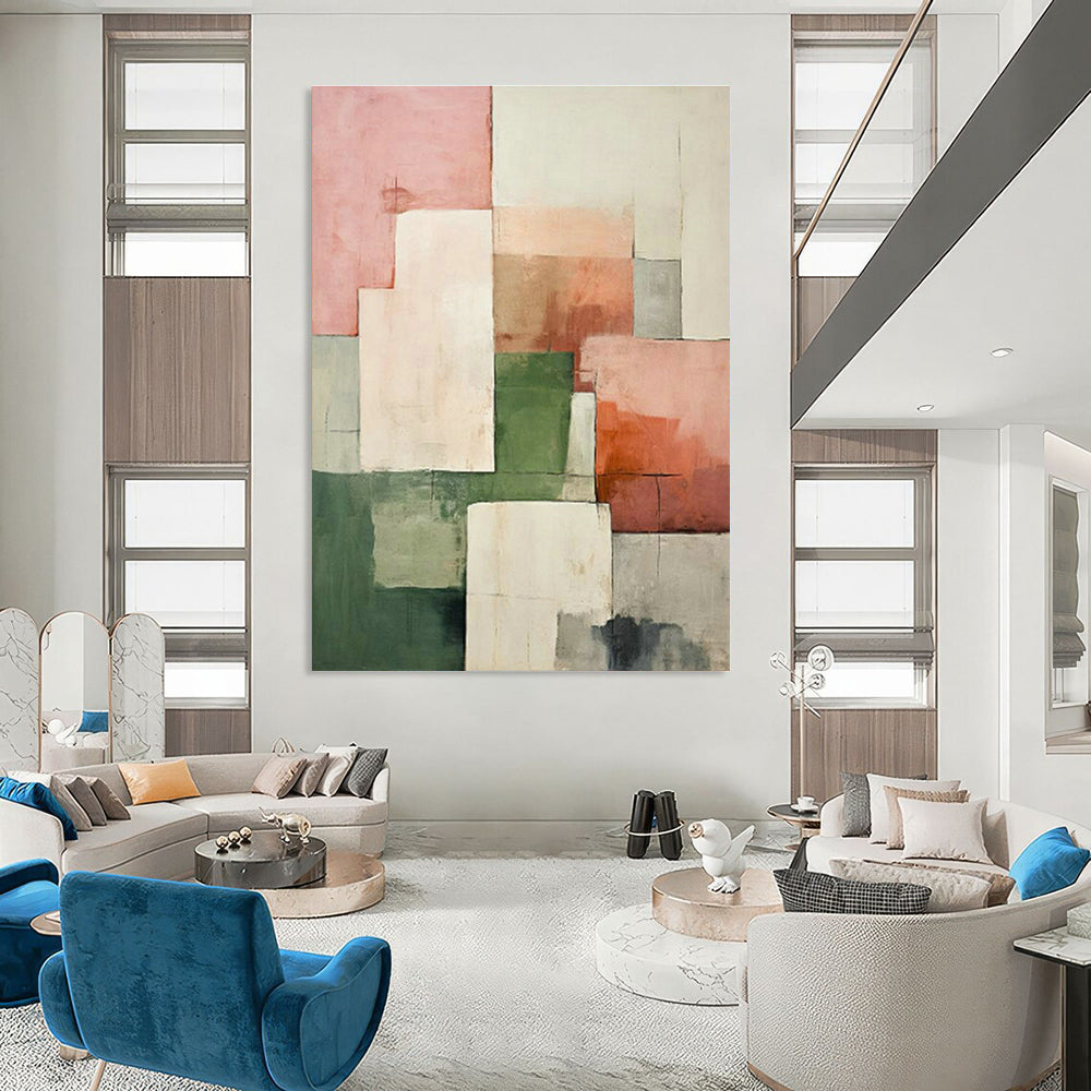Immense Custom Hand-Painted Abstract Painting - Artistic Passion for Rock Music Concert Halls  DLZ0289