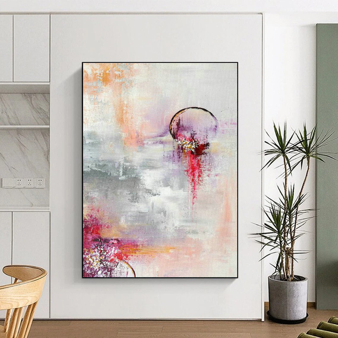 Extra Wide Custom Hand-Painted Abstract Painting for Vintage Typewriter Collectors' Clubs  DLZ0038
