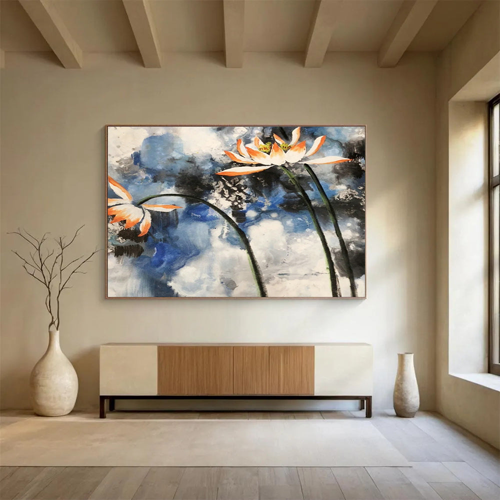 Large Custom Abstract Hand-Painted Art for Underwater Archaeological Site Dive Center DLZ3011