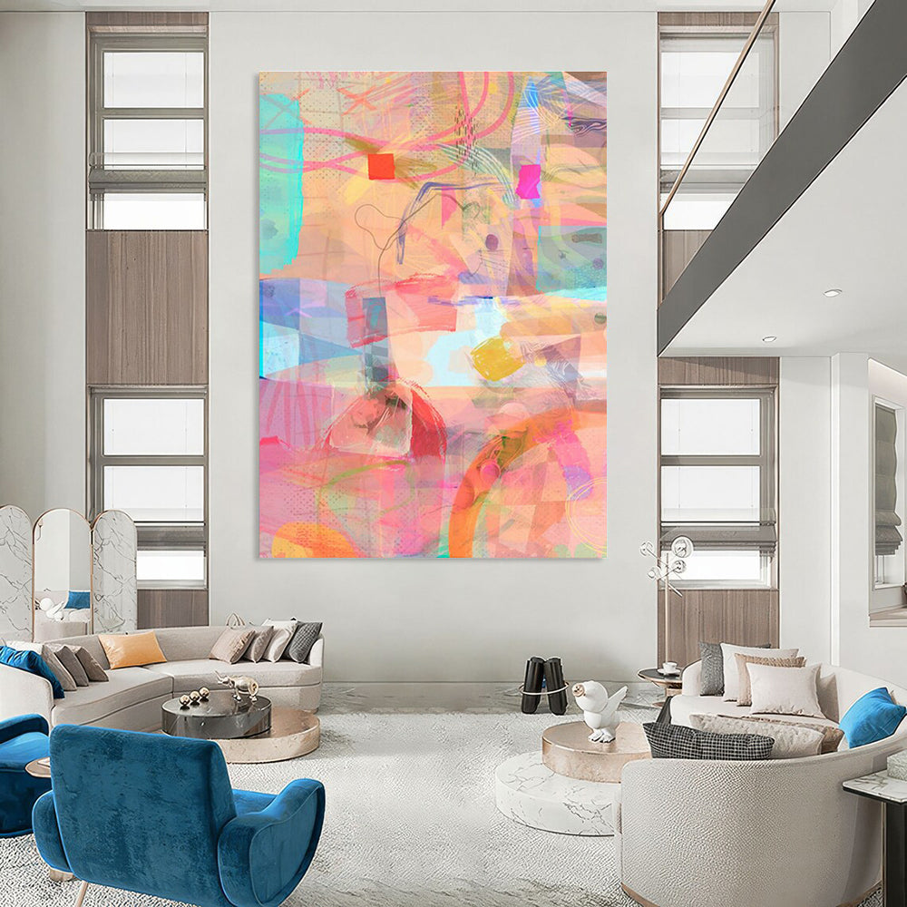 Large Custom Hand-Painted Abstract Painting - Relaxing Atmosphere for Spa Centers  DLZ0162