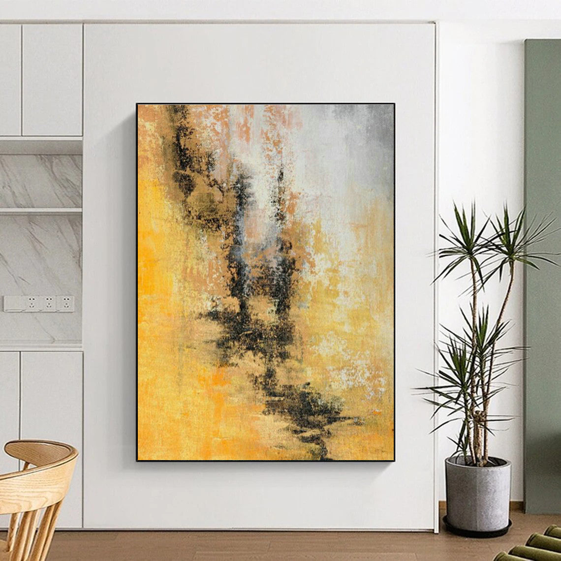 Huge Custom Handmade Abstract Wall Art for Traditional Fan Painting Studios  DLZ0041
