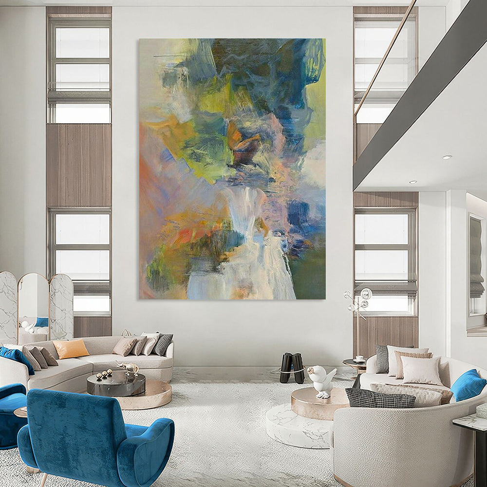 Vast Custom Hand-Painted Abstract Canvas - Artistic Creativity for Cartoon Animation Studios  DLZ0267