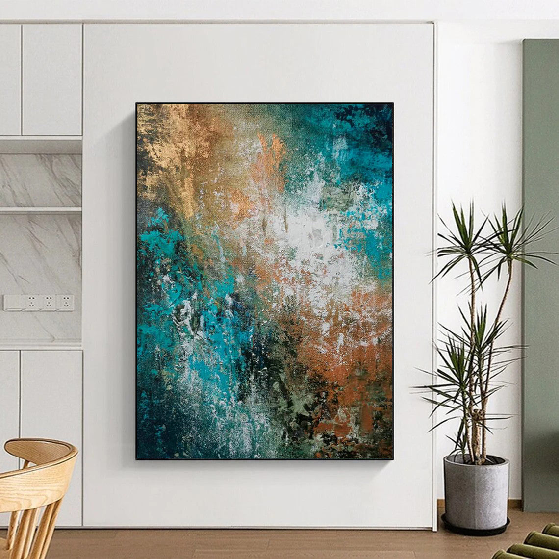 Giant Custom Handmade Abstract Painting for Pottery Studios  DLZ0018