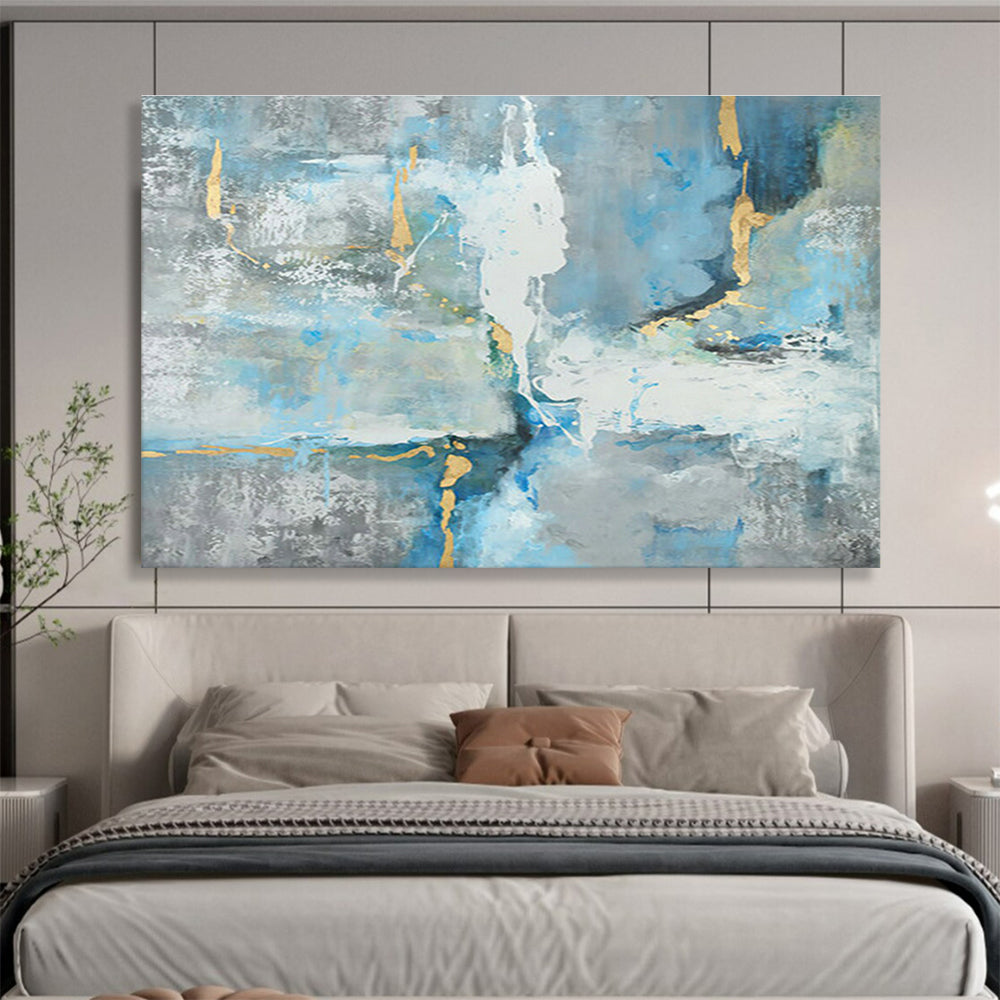 Large Custom Abstract Hand-Painted Art for Underwater Earthquake Early Warning System Research Station DLZ3140