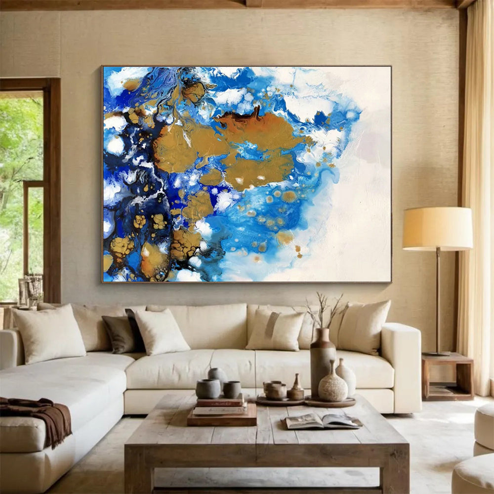 Tailored Underwater Hotel Giant Abstract Hand-Painted Mural DLZ2551