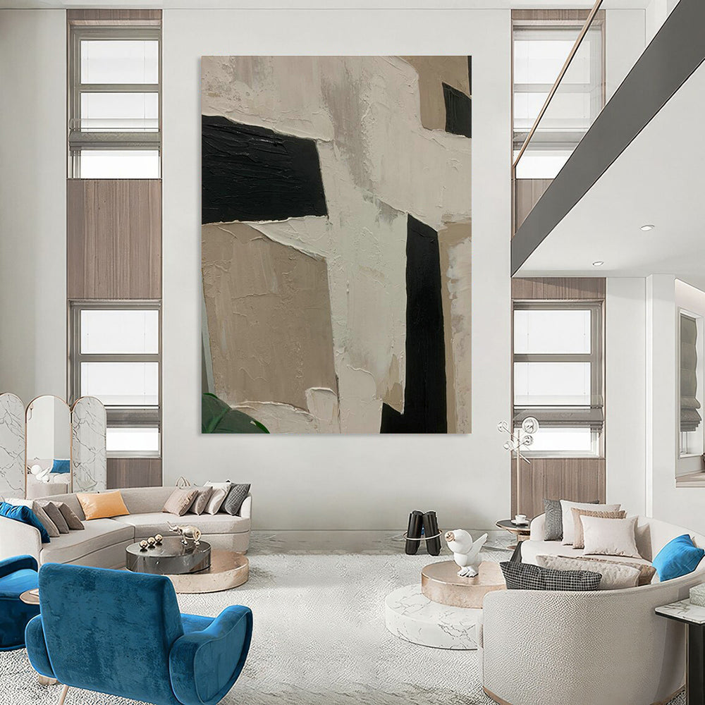 Vast Large-Scale Custom Hand-Painted Abstract Painting - Relaxing Vibe for Wellness Resorts’ Lobbies  DLZ0189