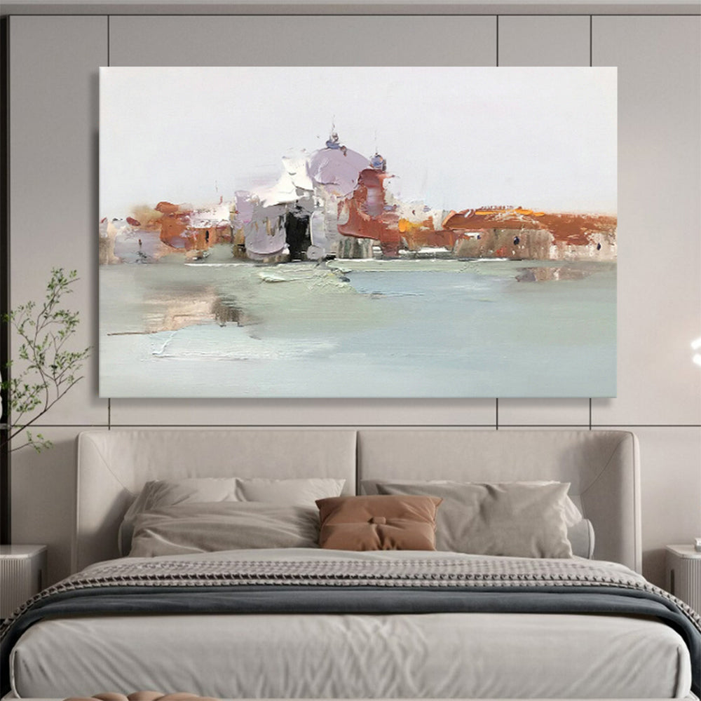 Oversized Custom Abstract Hand Painting for Arctic Freshwater Fish Migration Research Station DLZ3017