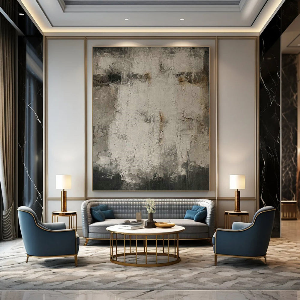 Colossal Custom Hand-Painted Abstract Canvas - Celestial Focal Point for Planetariums  DLZ0208