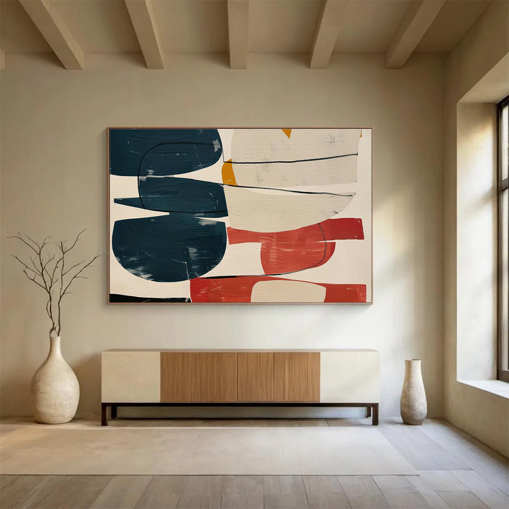 Large-Size Custom Abstract Hand Painting for Arctic Wildlife Tracking Station DLZ2974