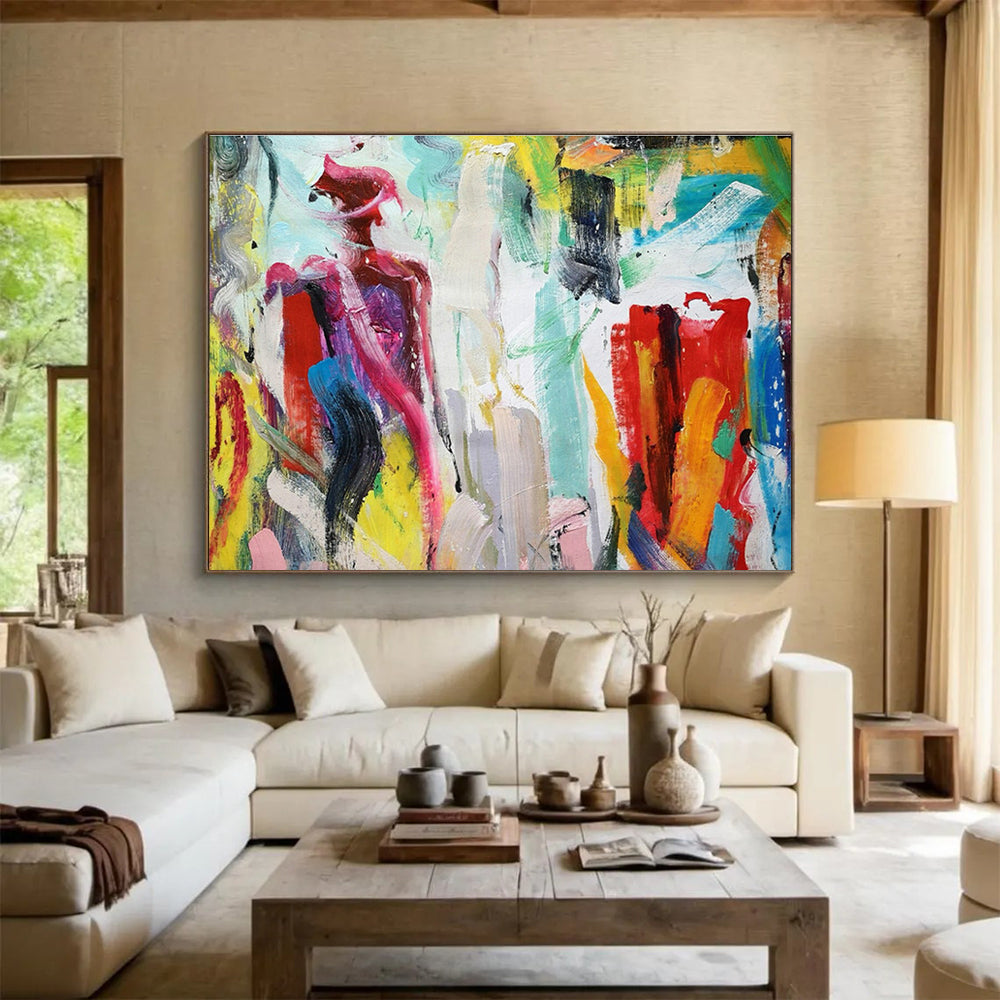 Customized Large-Scale Abstract Hand Painting for Mall Lounge DLZ2685