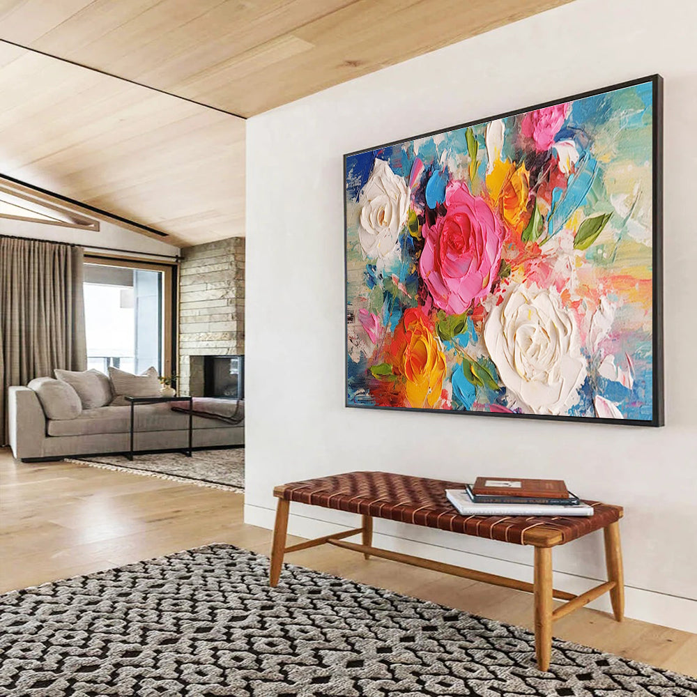 Extra Large Custom Hand-Painted Abstract Art for Event Spaces DLZ3268