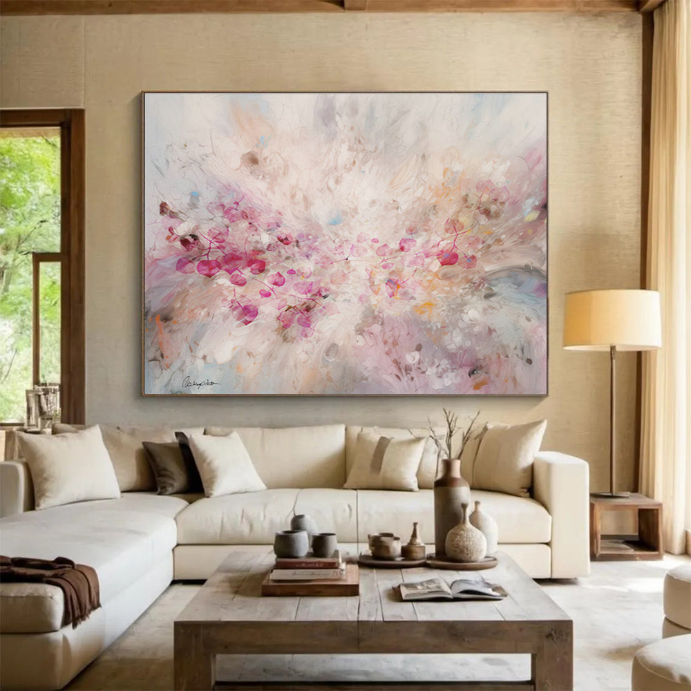 Custom-Made Giant Abstract Hand Painting for Historic Castle Event Hall DLZ2917
