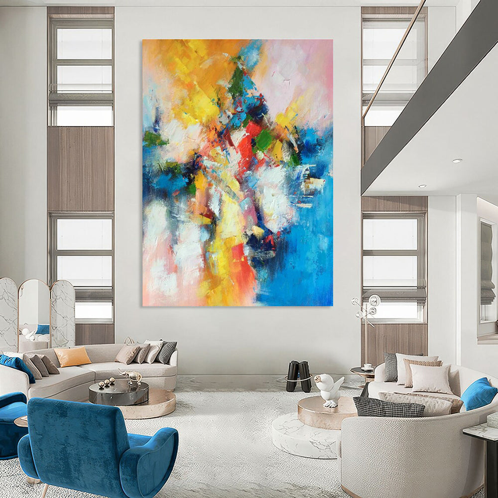 Monumental Custom Hand-Painted Abstract Art - Cultural Heritage for World Folk Art Galleries  DLZ0344