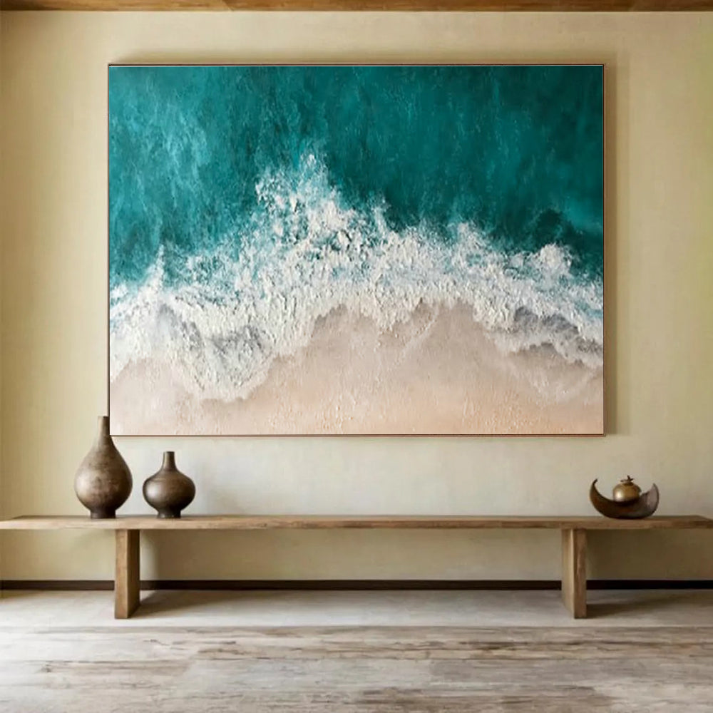Custom Giant Abstract Hand Painting for Vertical Urban Aquarium Aquascape Design Studio DLZ3083