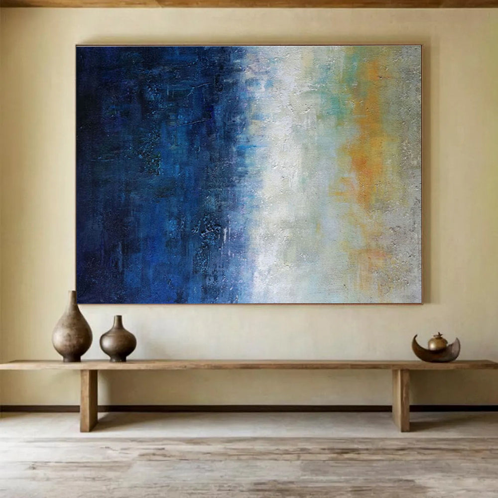 Big Handmade Abstract Wall Art, Subtle Monochromatic for Scandinavian Decor DLZ3238