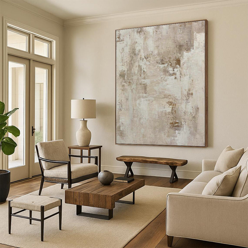 Immense Large-Scale Custom Hand-Painted Abstract Artwork - Rustic Beauty for Country Inns  DLZ0245