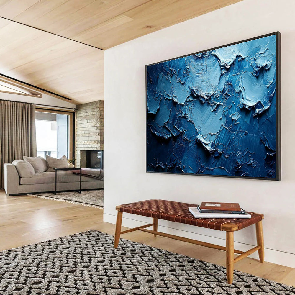 Oversized Custom Hand-Painted Abstract Art for Antarctic Marine Bacterial Community Ecology Research Base DLZ3142