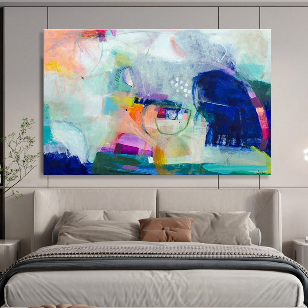 Holographic Foil Custom Hand-Painted Abstract Art for Store Windows and Retail Displays