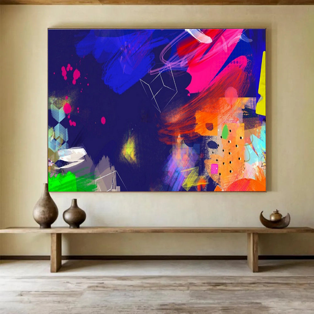 Custom-Made Neuralink Development Lab Large Abstract Hand Painting DLZ2586