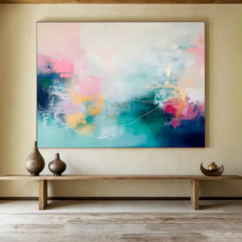 Large Custom Abstract Hand-Painted Art for Biotechnology Gene Editing Lab DLZ2856