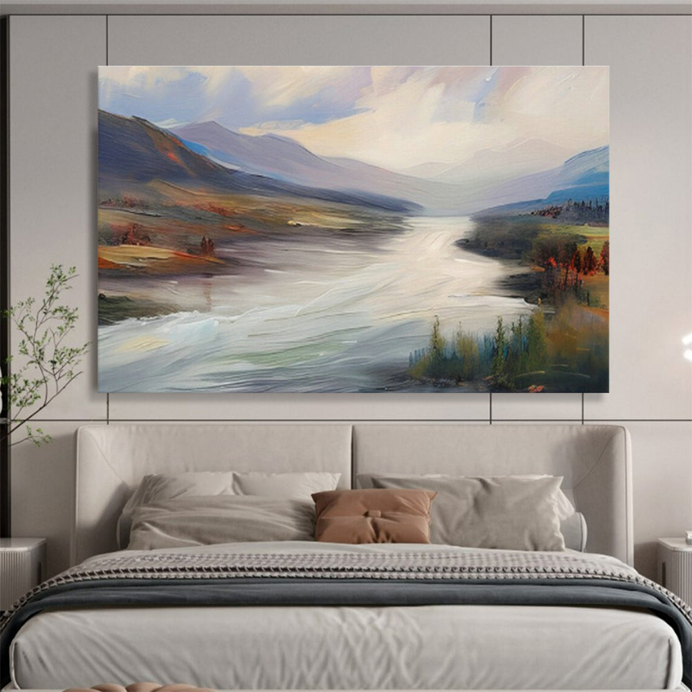 Custom-Made Giant Abstract Hand Painting for Artificial Intelligence Training Server Room DLZ2853