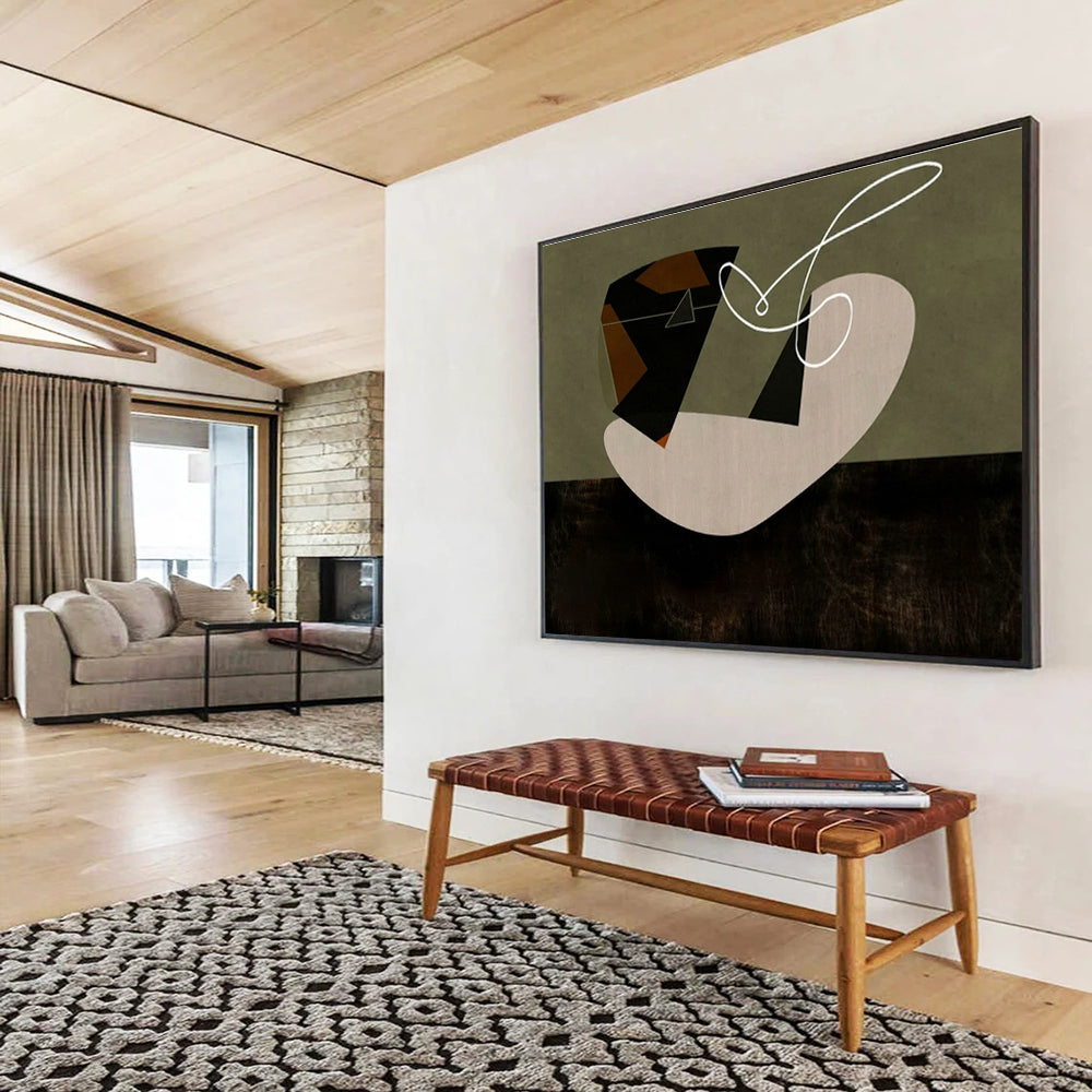 Custom Giant Abstract Hand Painting for Coffee Roastery DLZ2746