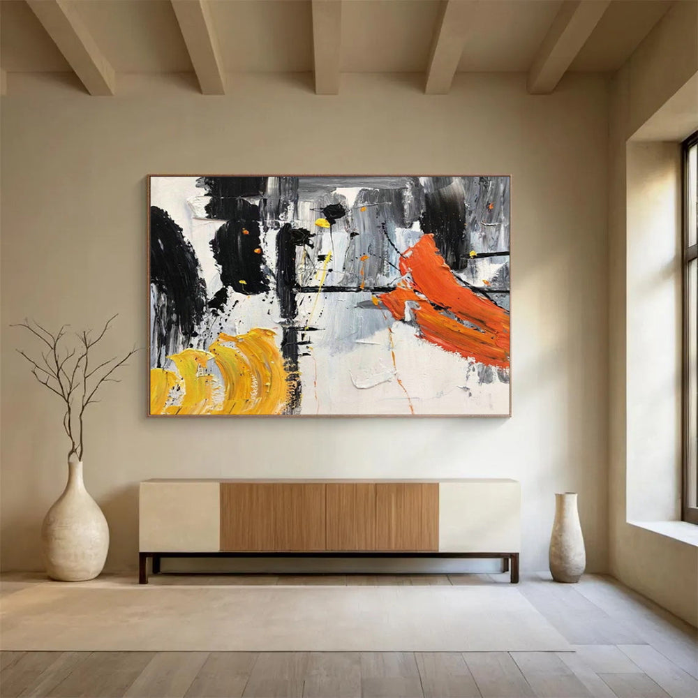 Bespoke Vertical Sports Arena Oversized Abstract Hand-Painted Art DLZ2571