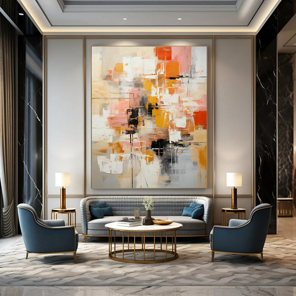 Immense Custom Hand-Painted Abstract Painting - Quantum Realms for Physics Lecture Halls  DLZ0342