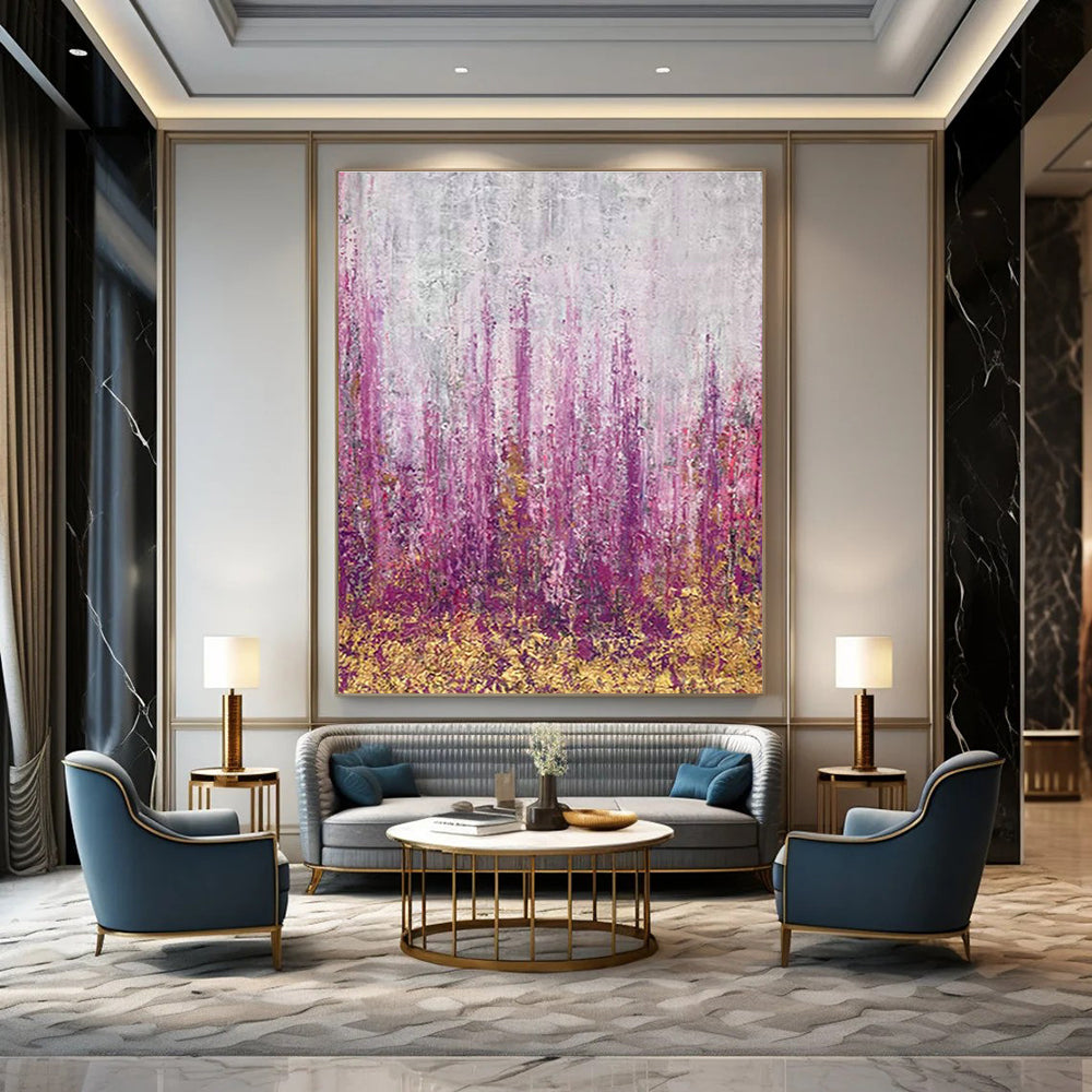 Massive Custom Hand-Painted Abstract Canvas for Podcast Listening Lounges  DLZ0064
