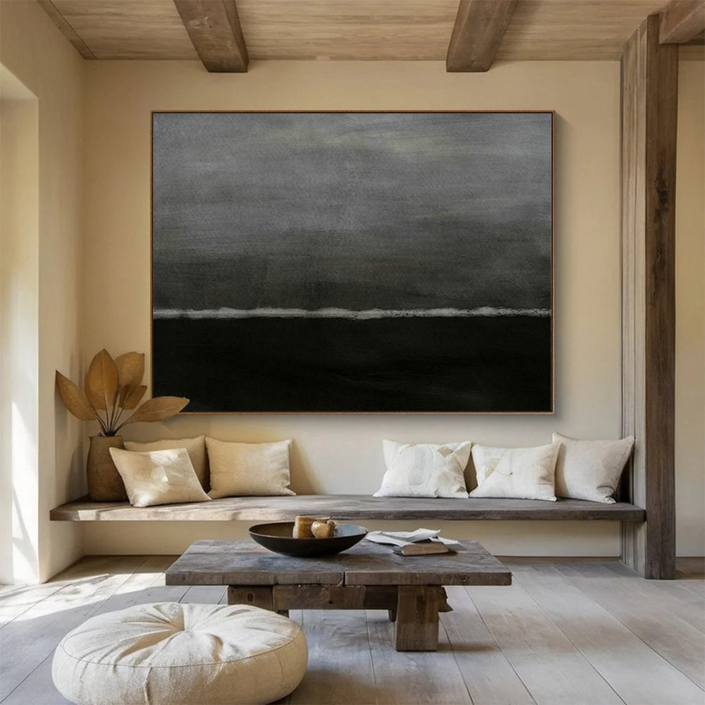 Customized Large Abstract Hand Painting for Antarctic Seabed Research Vessel Control Room DLZ2982