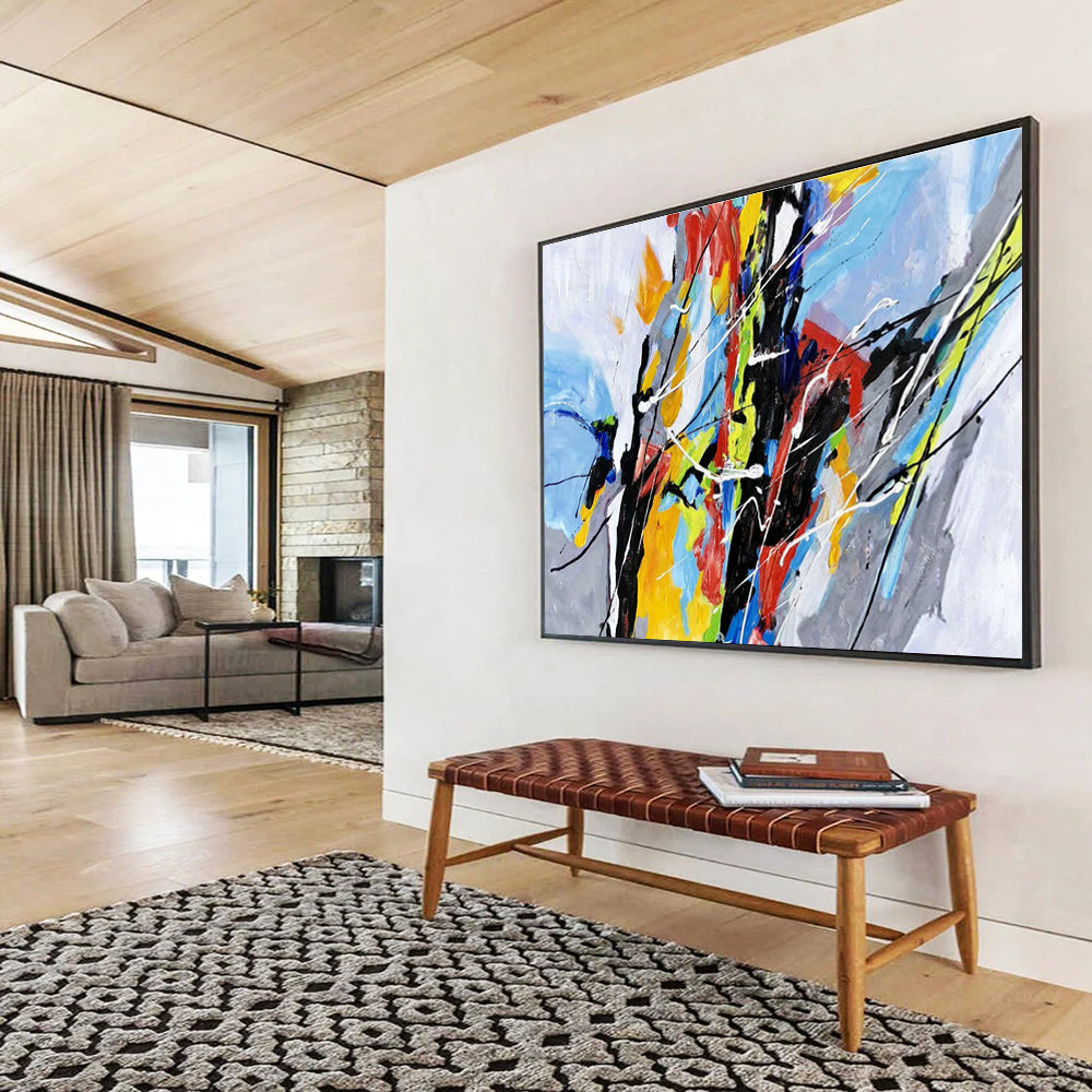 Bespoke Vertical Fashion Hub Oversized Abstract Hand-Painted Art DLZ2549