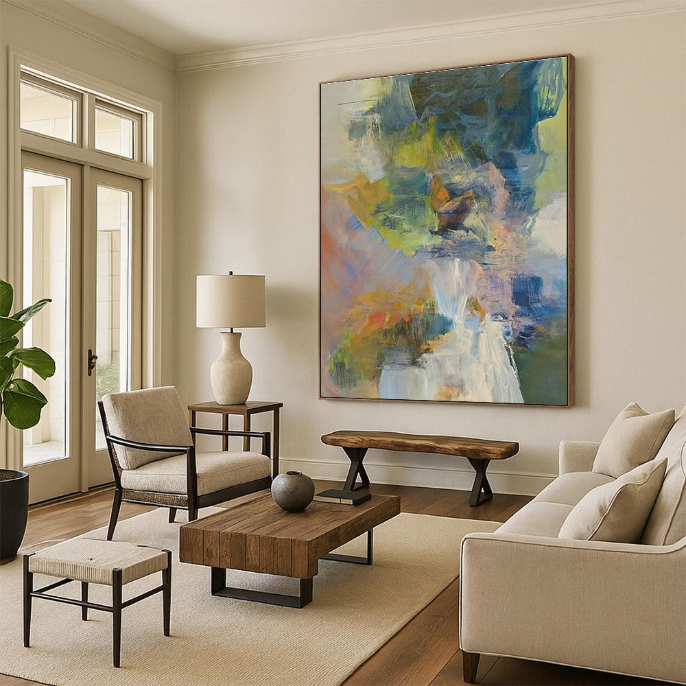 Vast Custom Hand-Painted Abstract Canvas - Artistic Creativity for Cartoon Animation Studios  DLZ0267