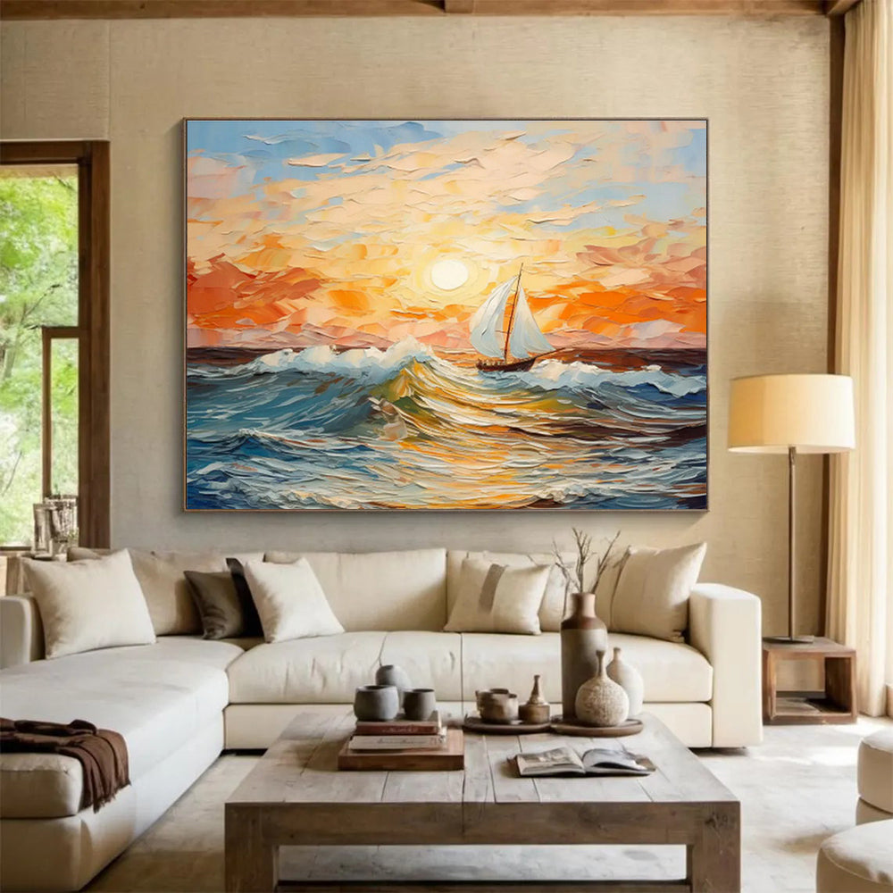 Oversized Custom Abstract Hand Painting for Deep-Sea Coral Restoration Monitoring Station DLZ3009