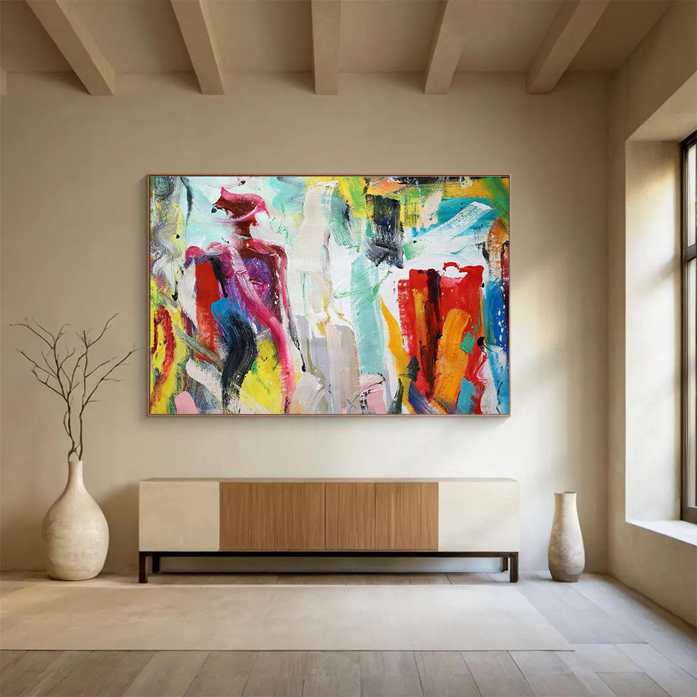 Customized Large-Scale Abstract Hand Painting for Mall Lounge DLZ2685