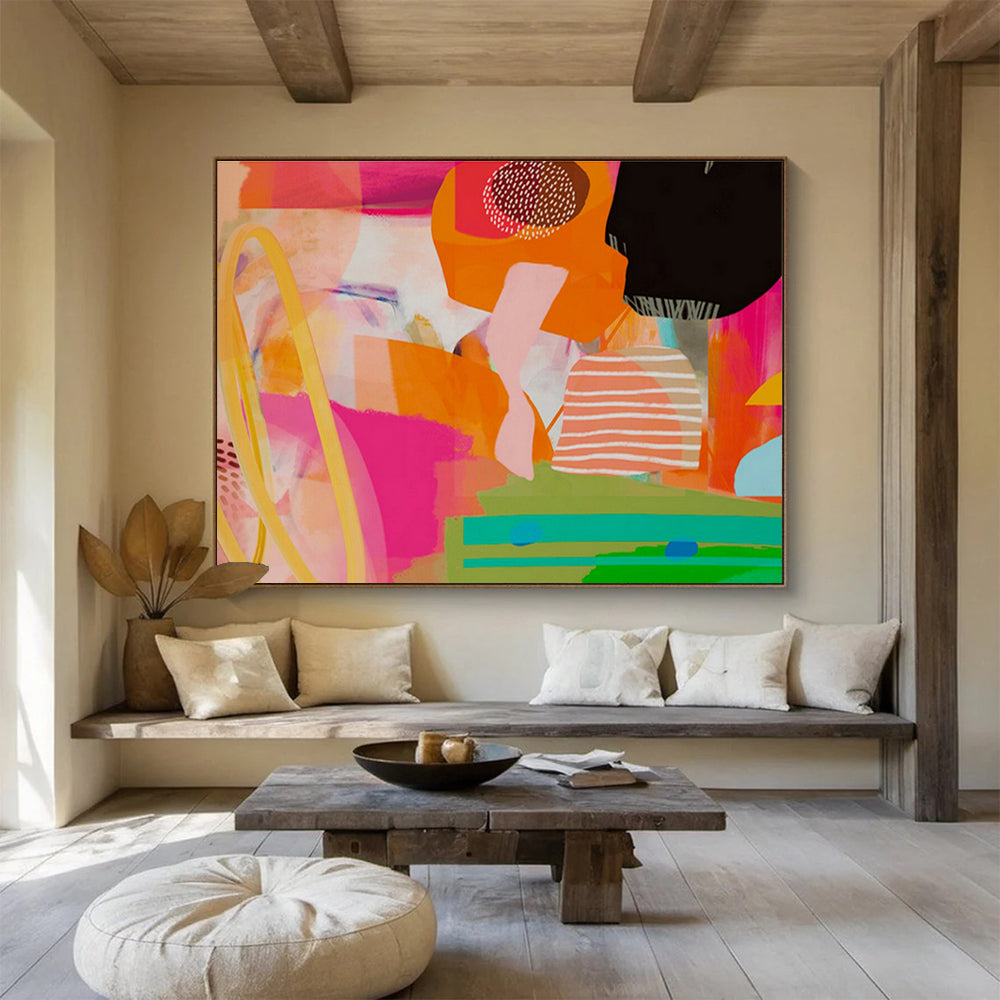 Bespoke Underwater Theme Restaurant Oversized Abstract Hand-Painted Art DLZ2589