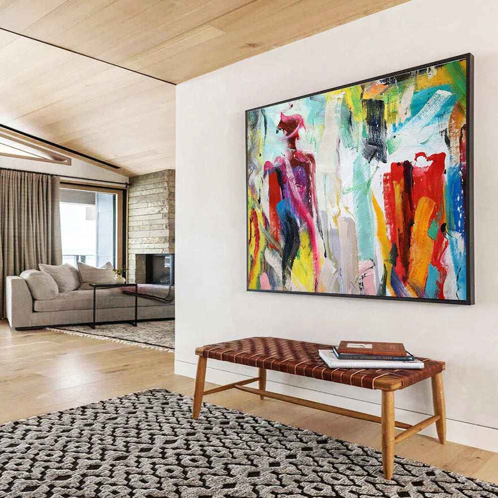 Customized Large-Scale Abstract Hand Painting for Mall Lounge DLZ2685