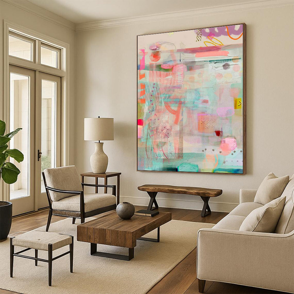 Super-sized Custom Hand-Painted Abstract Art for Augmented Reality Experience Centers  DLZ0089