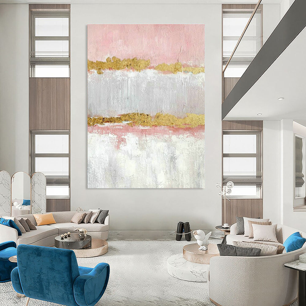 Large Custom Hand-Painted Abstract Canvas - Artistic Balance for Tai Chi and Qigong Studios  DLZ0318