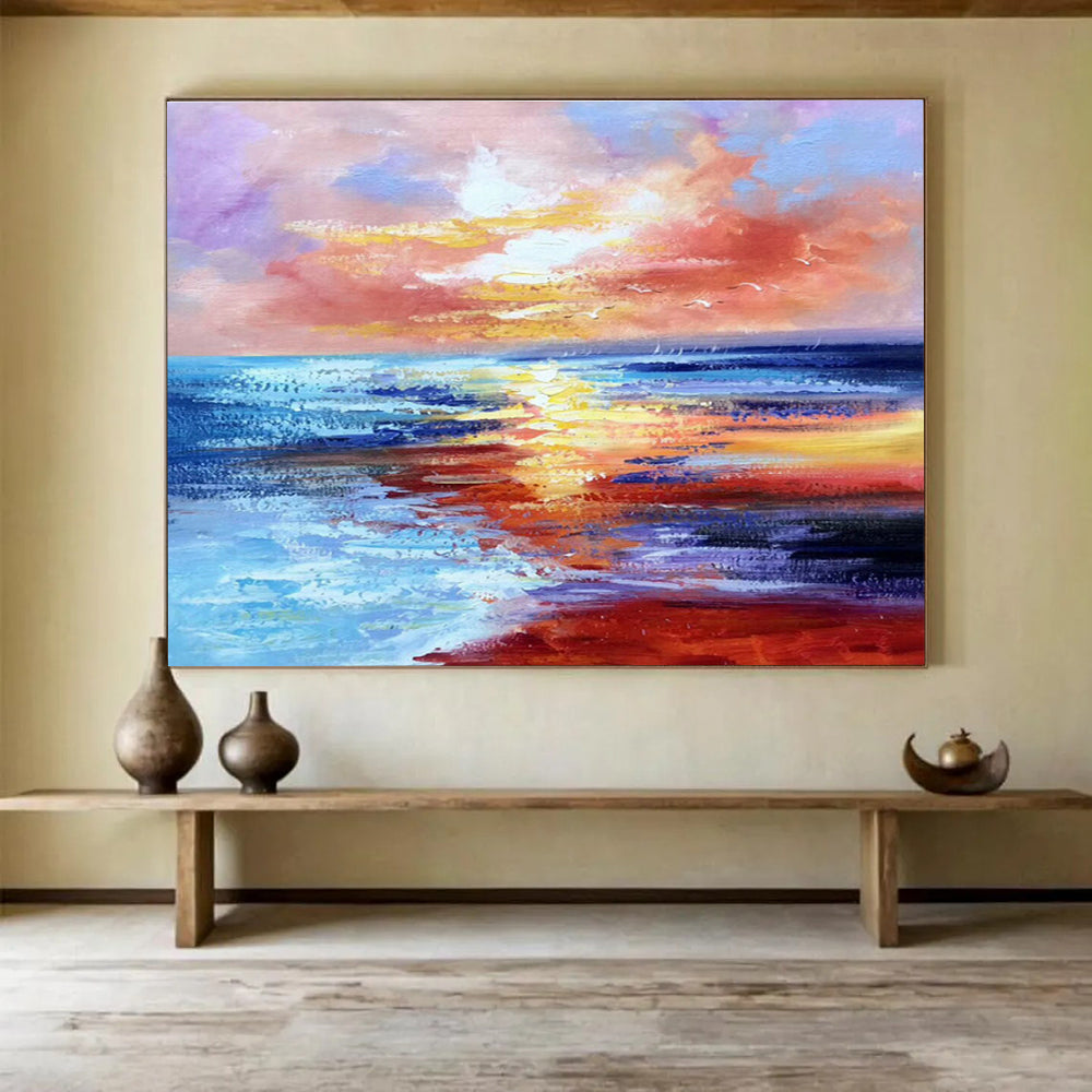Large Custom Abstract Hand-Painted Art for Dining Room DLZ2678