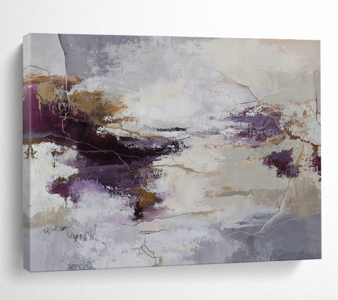 Large-Size Custom Hand-Painted Abstract Painting for Vertical Forest Residential Lobby DLZ2900