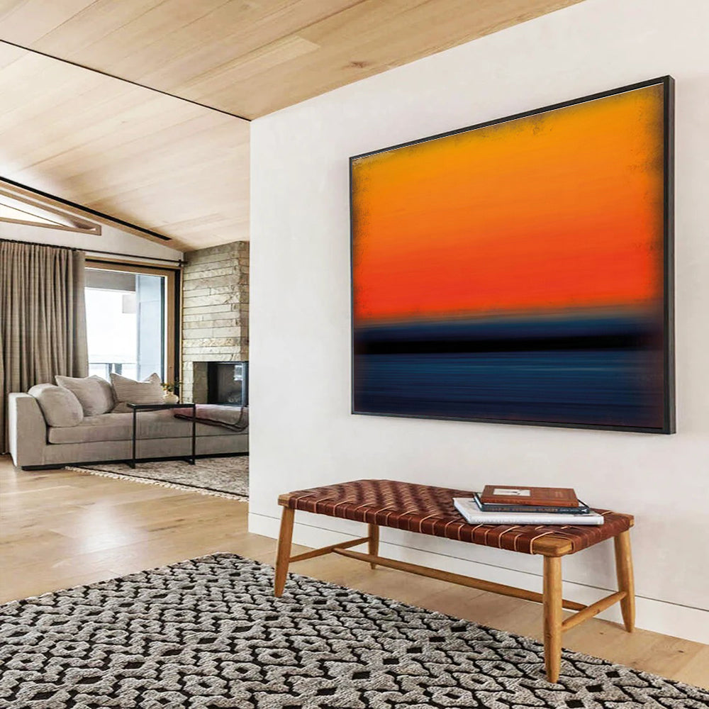 Customized Large Abstract Hand Painting for Aquaculture Research Institute Laboratory DLZ2833