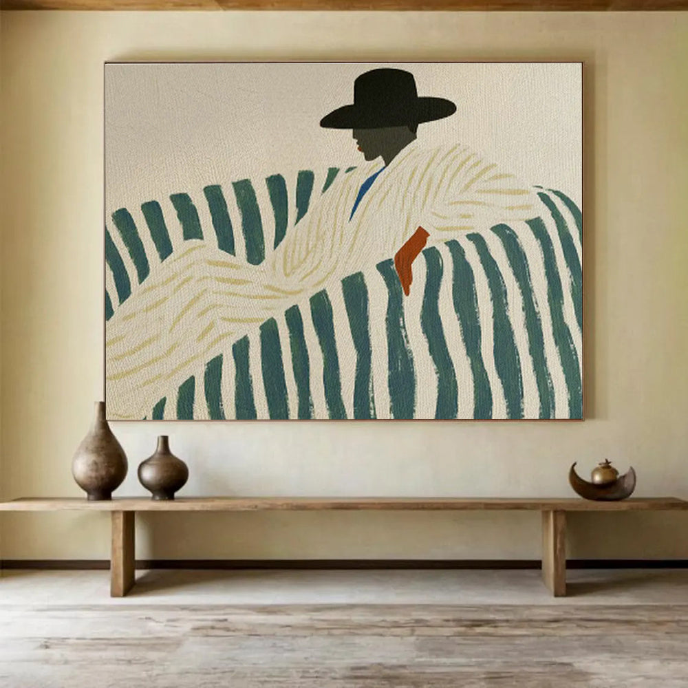 Bespoke Vertical Mushroom Farm Oversized Abstract Hand-Painted Art DLZ2613