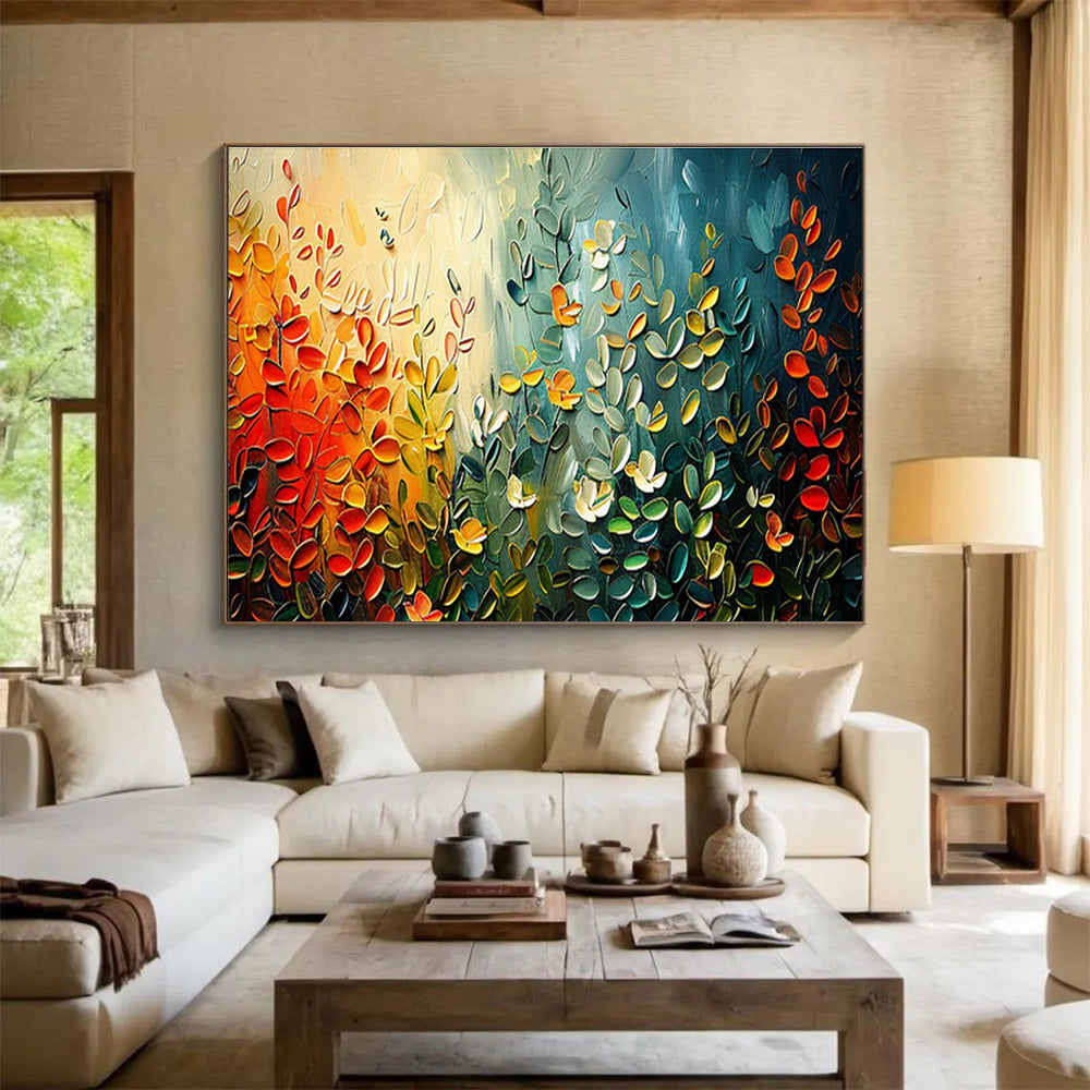 Custom-Made Giant Abstract Hand Painting for Subterranean Geothermal Power Plant Grid Stabilization Center DLZ3095
