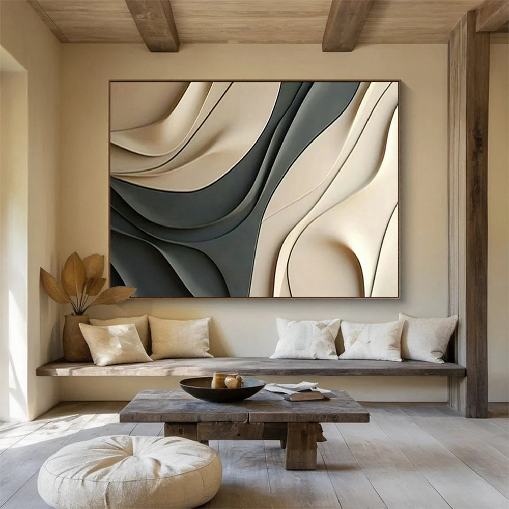 Customized Large Abstract Hand Painting for Subterranean Library Reading Room DLZ2907