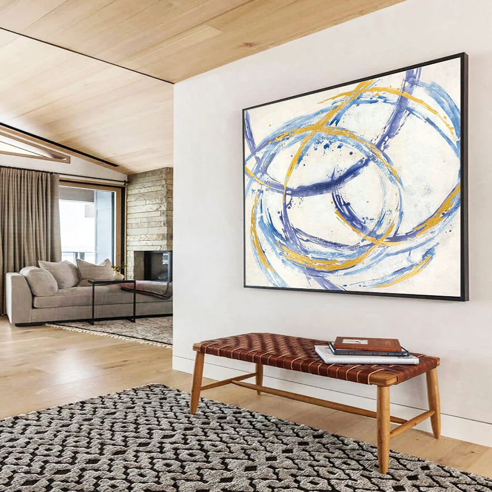 Oversized Hand-Painted Abstract Art, Mixed Media Textures for Creative Studios DLZ3231